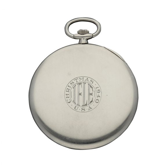 Swiss platinum open faced keyless lever pocket watch Circa 1940 Swiss platinum open faced keyless lever pocket watch Circa 1940