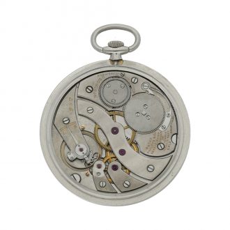 Swiss platinum open faced keyless lever pocket watch Circa 1940