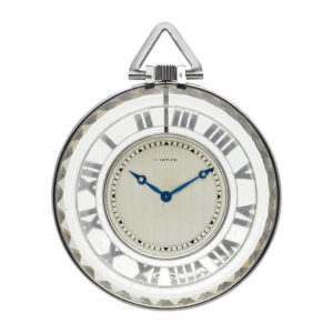 French platinum and rock crystal keyless dress watch Circa 1920