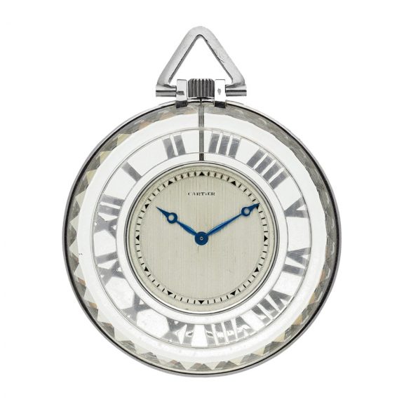 French platinum and rock crystal keyless dress watch Circa 1920