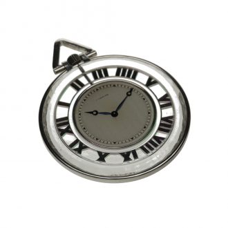 French platinum and rock crystal keyless dress watch Circa 1920