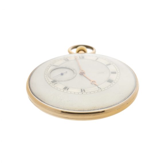 English open faced watch with decentralized time display Circa 1830 English open faced watch with decentralized time display Circa 1830
