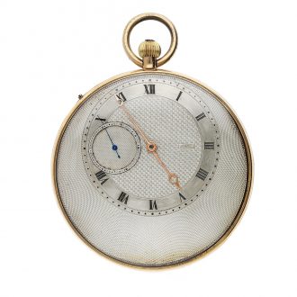 English open faced watch with decentralized time display Circa 1830