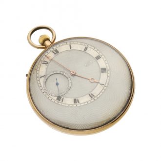 English open faced watch with decentralized time display Circa 1830