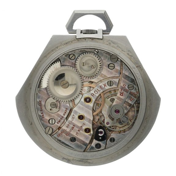 Swiss open faced pocket watch with contract case Circa 1940 Swiss open faced pocket watch with contract case Circa 1940