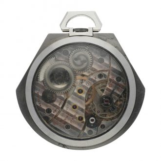 Swiss open faced pocket watch with contract case Circa 1940 Swiss open faced pocket watch with contract case Circa 1940