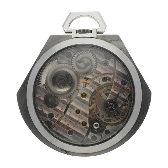 Swiss open faced pocket watch with contract case Circa 1940 Swiss open faced pocket watch with contract case Circa 1940