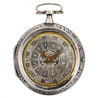 German pair cased quarter repeating verge clock watch Circa 1730