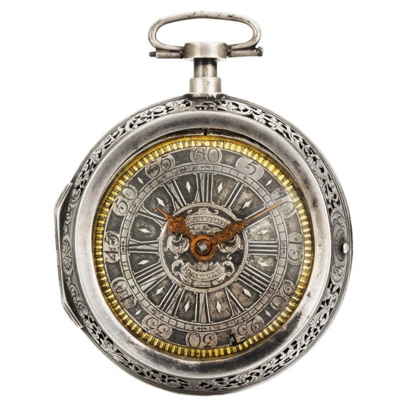 German pair cased quarter repeating verge clock watch Circa 1730