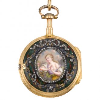 French quarter repeating verge watch with chatelaine Circa 1780