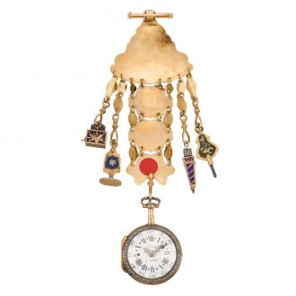 French quarter repeating verge watch with chatelaine Circa 1780