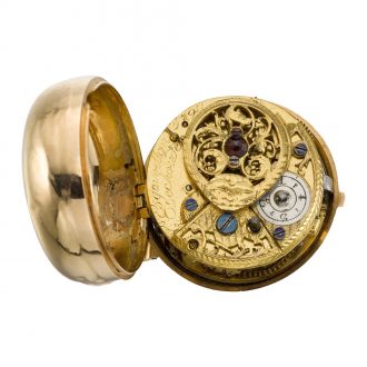 Swiss gold pair cased verge lady's pocket watch Circa 1780