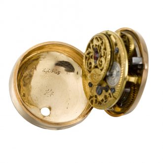 Swiss gold pair cased verge lady's pocket watch Circa 1780