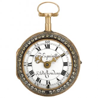 Swiss gold pair cased verge lady's pocket watch Circa 1780