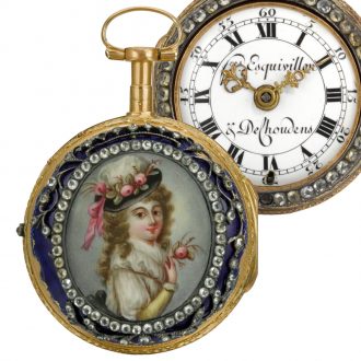 Swiss gold pair cased verge lady's pocket watch Circa 1780