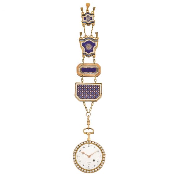 French quarter repeating a toc verge watch with Chatelaine Circa 1780 French quarter repeating a toc verge watch with Chatelaine Circa 1780