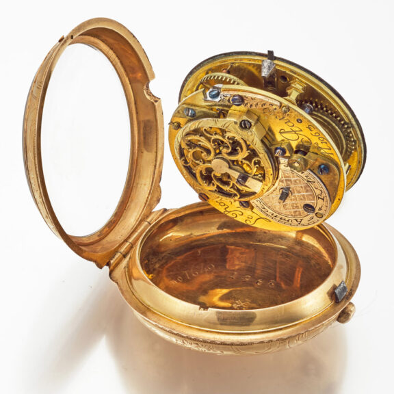 A fine gold engraved French verge pocket watch Circa 1780 A fine gold engraved French verge pocket watch Circa 1780