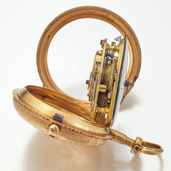A fine gold engraved French verge pocket watch Circa 1780 A fine gold engraved French verge pocket watch Circa 1780