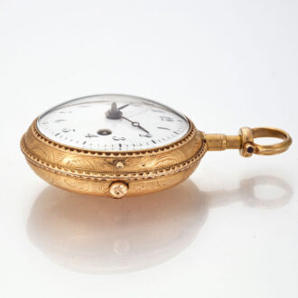 A fine gold engraved French verge pocket watch Circa 1780