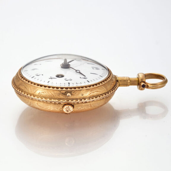 A fine gold engraved French verge pocket watch Circa 1780 A fine gold engraved French verge pocket watch Circa 1780