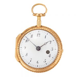 A fine gold engraved French verge pocket watch Circa 1780