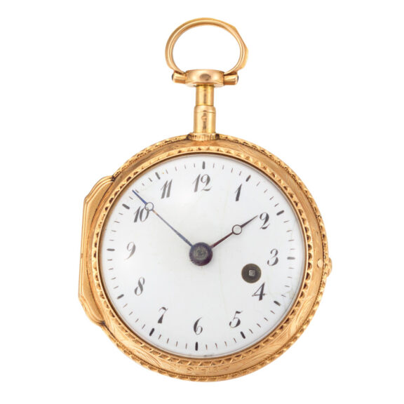 A fine gold engraved French verge pocket watch Circa 1780