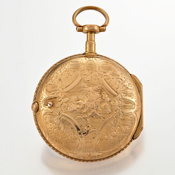 A fine gold engraved French verge pocket watch Circa 1780 A fine gold engraved French verge pocket watch Circa 1780