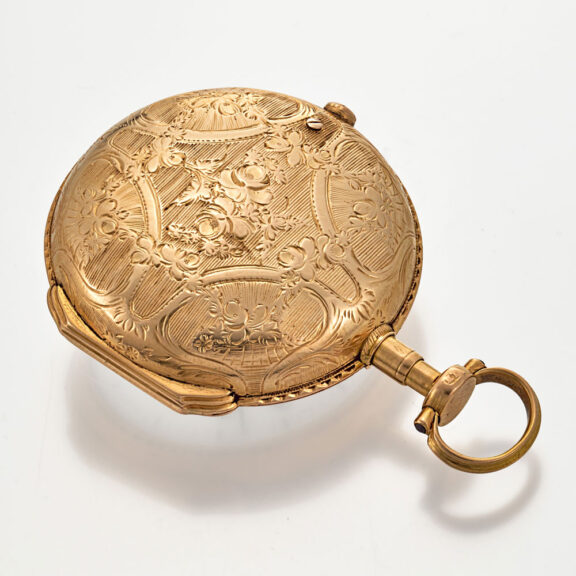 A fine gold engraved French verge pocket watch Circa 1780 A fine gold engraved French verge pocket watch Circa 1780