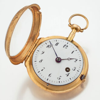A fine gold engraved French verge pocket watch Circa 1780