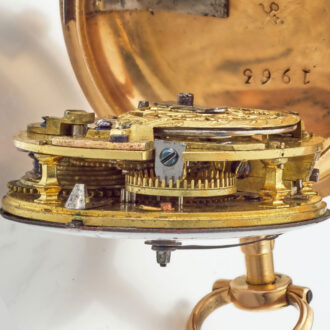 A fine gold engraved French verge pocket watch Circa 1780