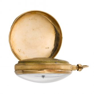 Swiss quarter repeating watch with erotic automaton Circa 1820