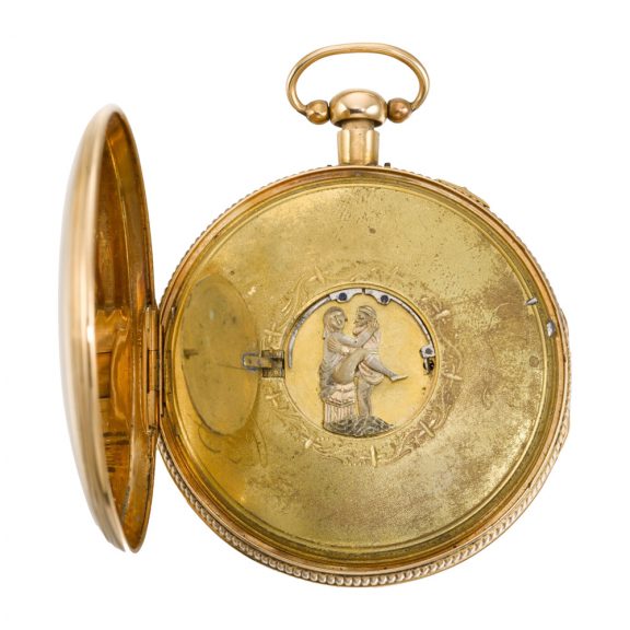 Swiss quarter repeating watch with erotic automaton Circa 1820 Swiss quarter repeating watch with erotic automaton Circa 1820