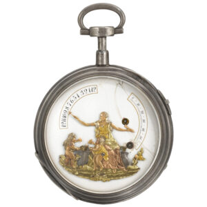 Swiss verge watch with bras en l'air automaton Circa 1790