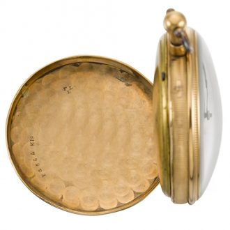 Swiss quarter repeating automaton pocket watch Circa 1800