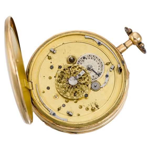 Swiss quarter repeating automaton pocket watch Circa 1800 Swiss quarter repeating automaton pocket watch Circa 1800