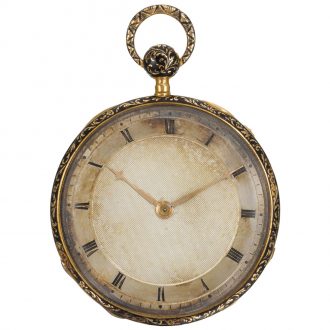 Swiss gold and enamel quarter repeating pocket watch Circa 1850 Swiss gold and enamel quarter repeating pocket watch Circa 1850