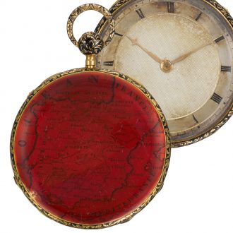 Swiss gold and enamel quarter repeating pocket watch Circa 1850 Swiss gold and enamel quarter repeating pocket watch Circa 1850