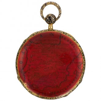 Swiss gold and enamel quarter repeating pocket watch Circa 1850 Swiss gold and enamel quarter repeating pocket watch Circa 1850