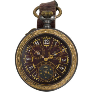 Swiss pocket watch with calendar and moon phases Circa 1900