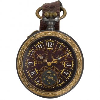 Swiss pocket watch with calendar and moon phases Circa 1900