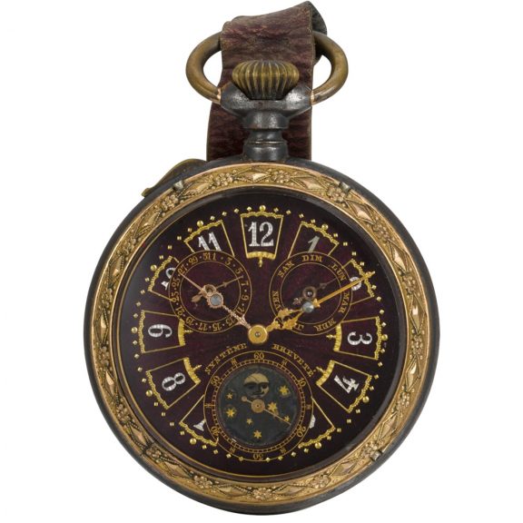 Swiss pocket watch with calendar and moon phases Circa 1900 Swiss pocket watch with calendar and moon phases Circa 1900