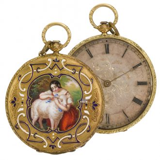 Extremely slim Swiss lady's Bagnolet pocket watch Circa 1850 Extremely slim Swiss lady's Bagnolet pocket watch Circa 1850