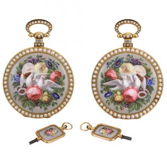 Rare Swiss pair of pocket watches for the Chinese market Circa 1825