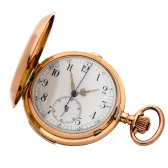 Gold Swiss minute repeater with chronograph Circa 1900
