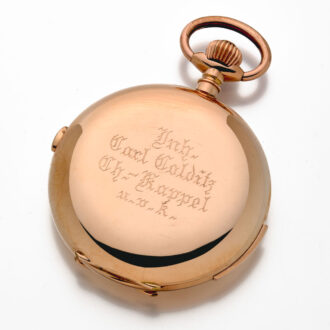 Gold Swiss minute repeater with chronograph Circa 1900