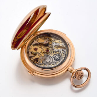 Gold Swiss minute repeater with chronograph Circa 1900