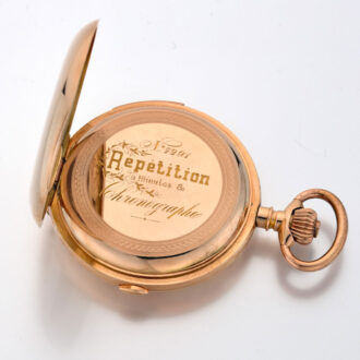 Gold Swiss minute repeater with chronograph Circa 1900