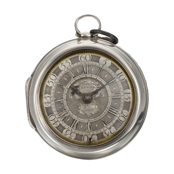 English silver key wind pair cased verge clock watch Circa 1704