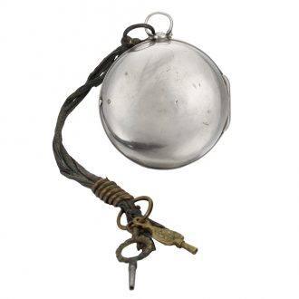 English silver key wind pair cased verge clock watch Circa 1704