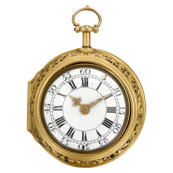 English quarter repeating repoussé clock watch Circa 1750 English quarter repeating repoussé clock watch Circa 1750